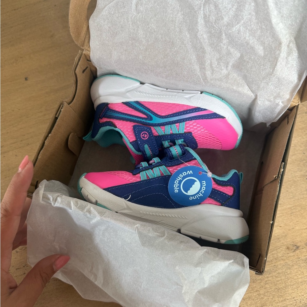 Stride Rite Vibrant Pink and Teal Sneakers - Picture 3 of 5